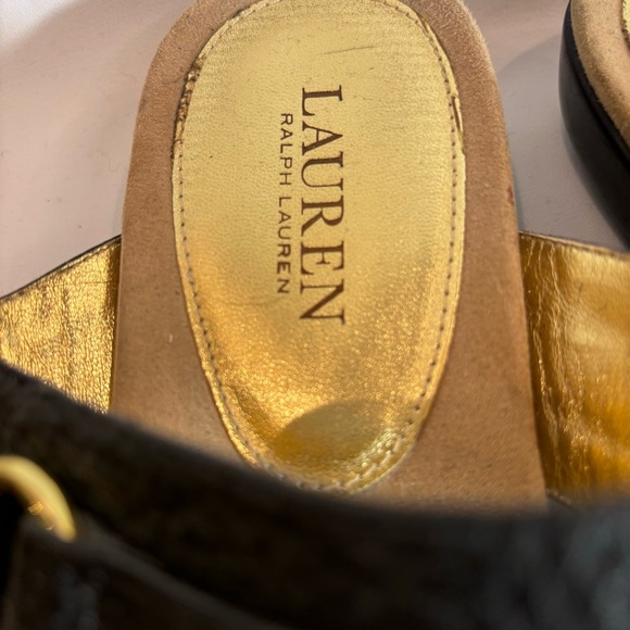 LAUREN RALPH LAUREN Sz 10B Vegan Leather Toe Post Side Buckle Slip On Sandals - Picture 4 of 9